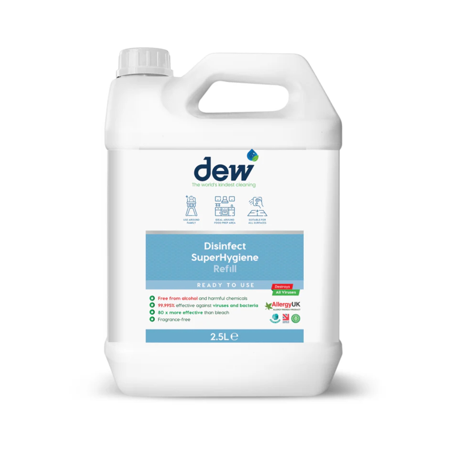 Dew Απολυμαντικό Υγρό, Χωρίς Τοξικά Χημικά. Refill, 2.5L 