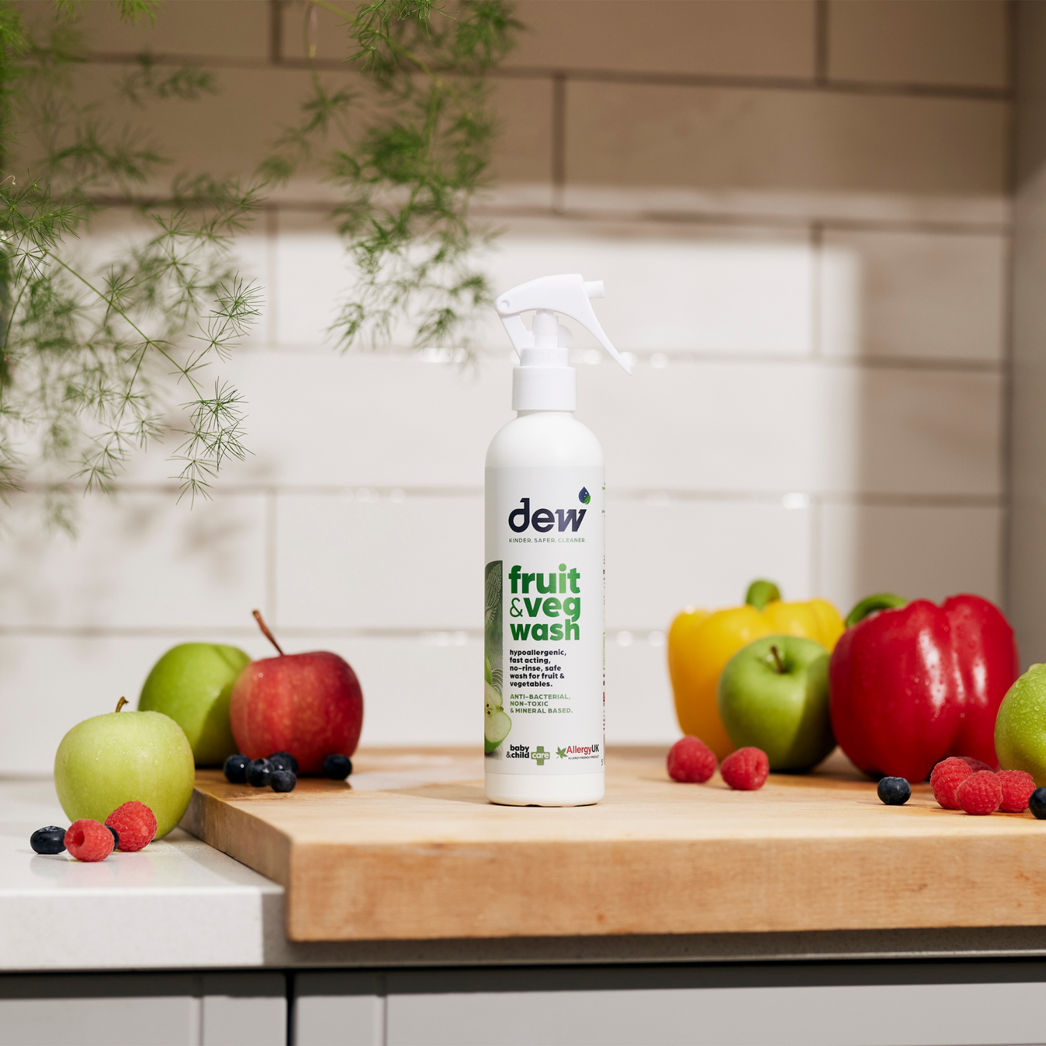 Dew Fruit & Veg Wash, Απολυμαντικό Καθαριστικό Spray Φρούτων και Λαχανικών, Χωρίς Τοξικά Χημικά, 250ml