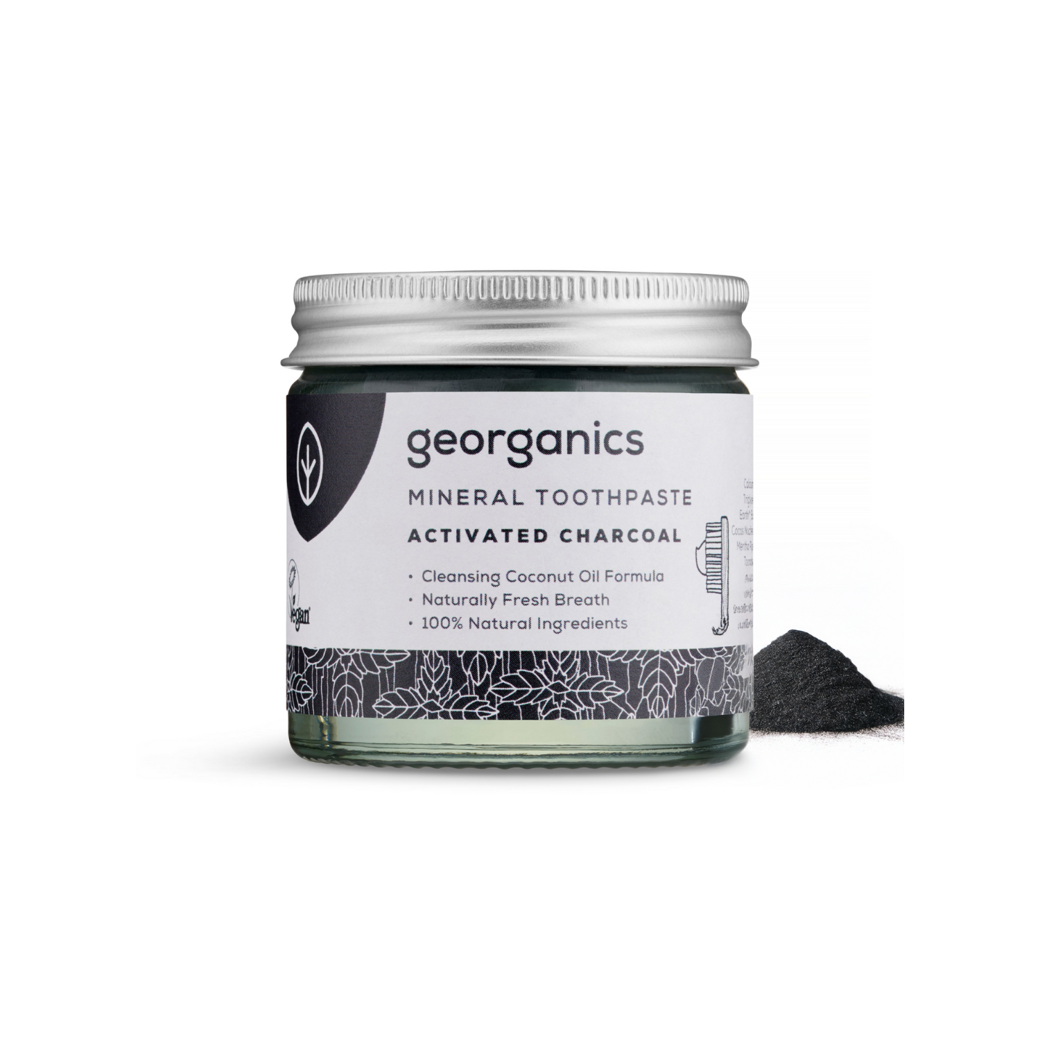 Georganics- Mineral Οδοντόκρεμα χωρίς Φθόριο, Plastic-free, με Eνεργό Άνθρακα, 60ml