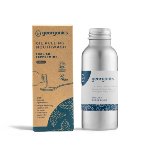 Georganics-Στοματικό διάλυμα Oil Pulling, Plastic-free, με Μέντα, 100ml