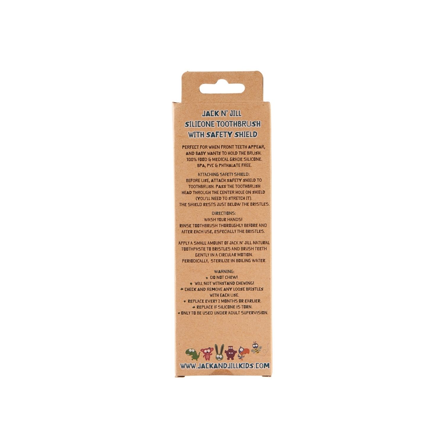 Jack n' Jill Οδοντόβουρτσα Σιλικόνης, με προστατευτική ασπίδα, Stage 2: 12-24μηνών