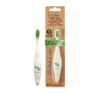 Jack n' Jill BIO Οδοντόβουρτσα, από άμυλο καλαμποκιού, Φιγούρα Δεινόσαυρος