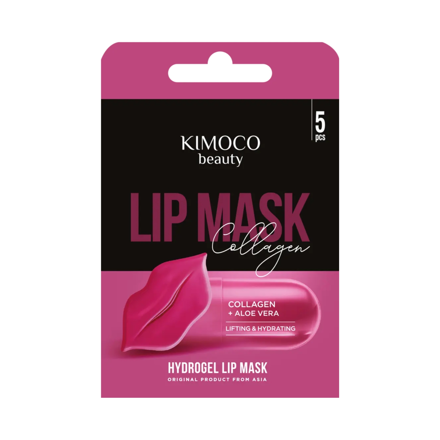 KIMOCO Beauty-Μάσκα Χειλιών για Σύσφιξη και Ενυδάτωση με Κολλαγόνο και Αλόη, 5τμχ