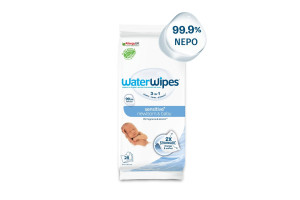 WaterWipes Sensitive+, Πακέτο 28 Μαντηλάκια, με 2 ΜΟΝΟ Συστατικά, 99.9% Νερό