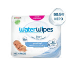 WaterWipes Sensitive+, Πακέτο Προσφοράς 4x60 Μαντηλάκια με 2 ΜΟΝΟ Συστατικά, 99.9% Νερό