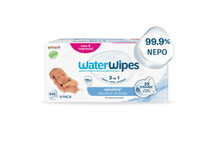WaterWipes Sensitive+, Πακέτο Προσφοράς 9x60 Μαντηλάκια με 2 ΜΟΝΟ Συστατικά, 99.9% Νερό