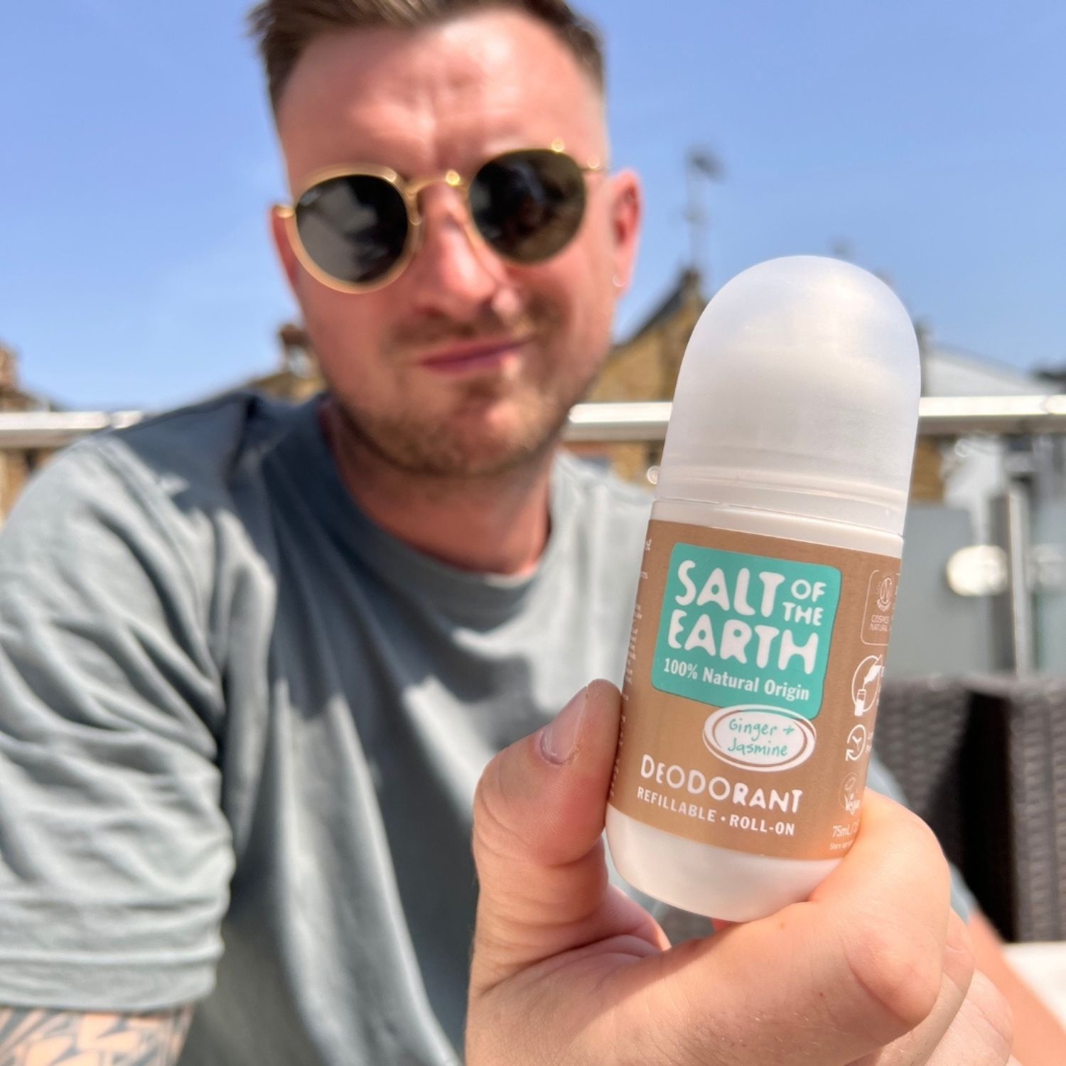 Salt of the Earth, Vegan Αποσμητικό, Επαναγεμιζόμενο Roll-On 75ml, Ginger/Jasmine