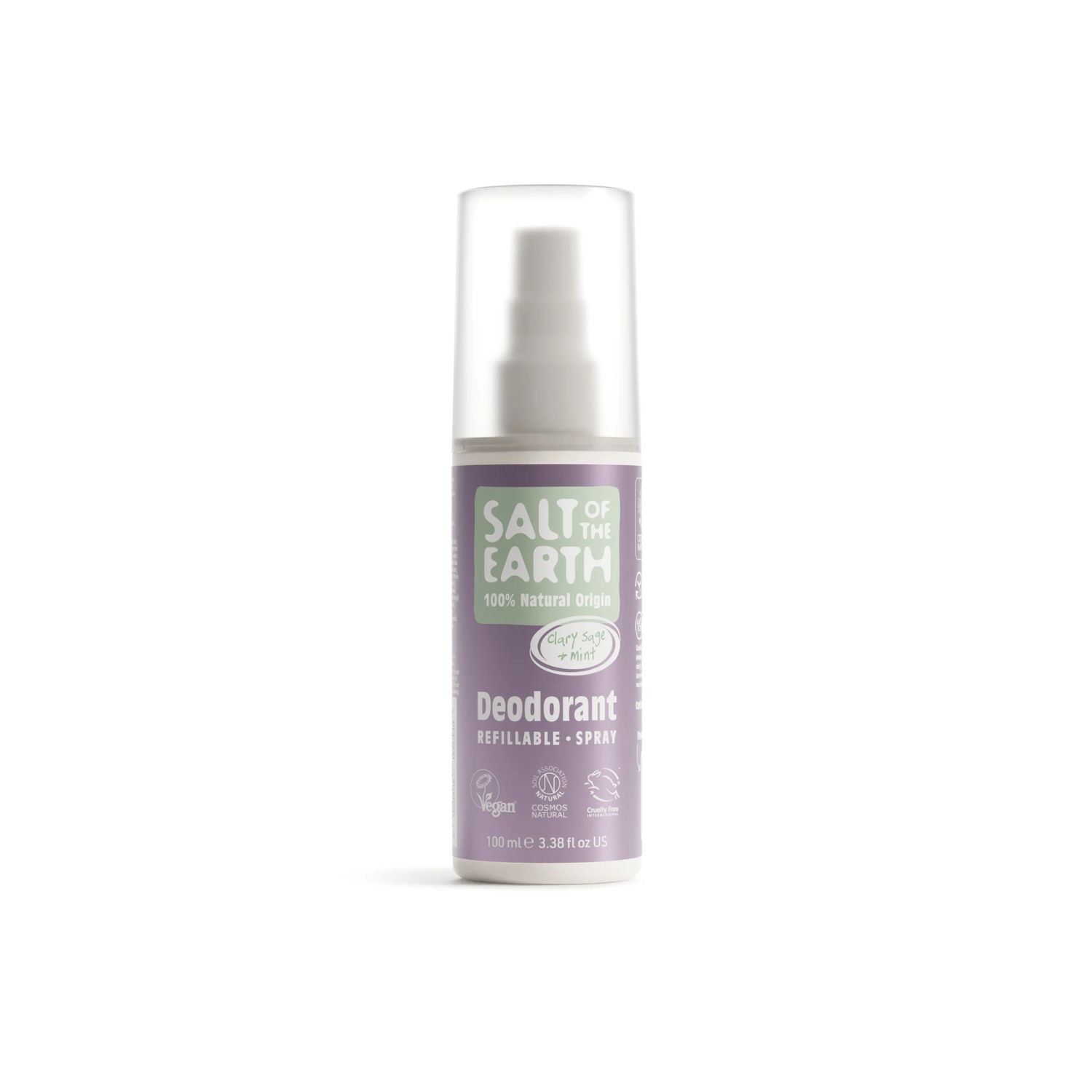Salt of the Earth, Vegan Αποσμητικό, Spray 100ml, Clary Sage/Mint