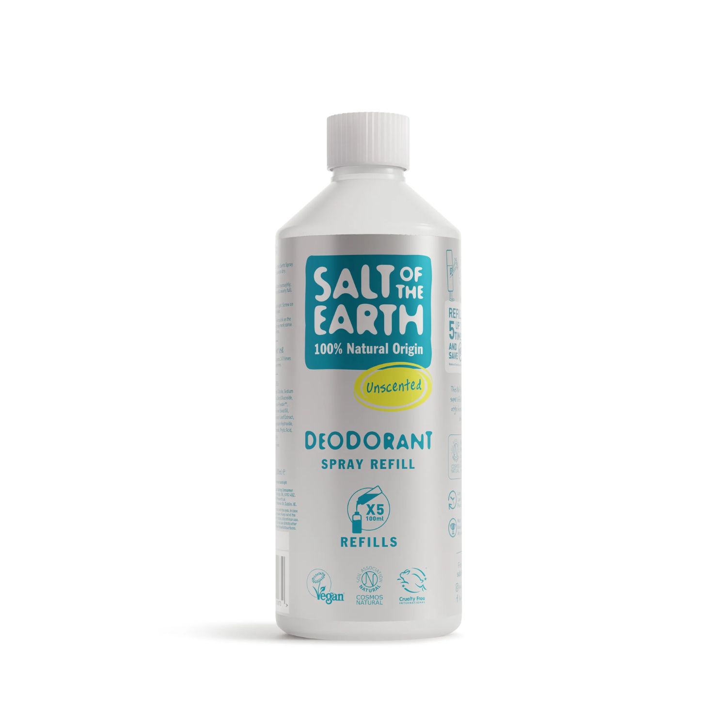 SaltoftheEarth Vegan Αποσμητικό, Spray Refill 500ml, Χωρίς Άρωμα