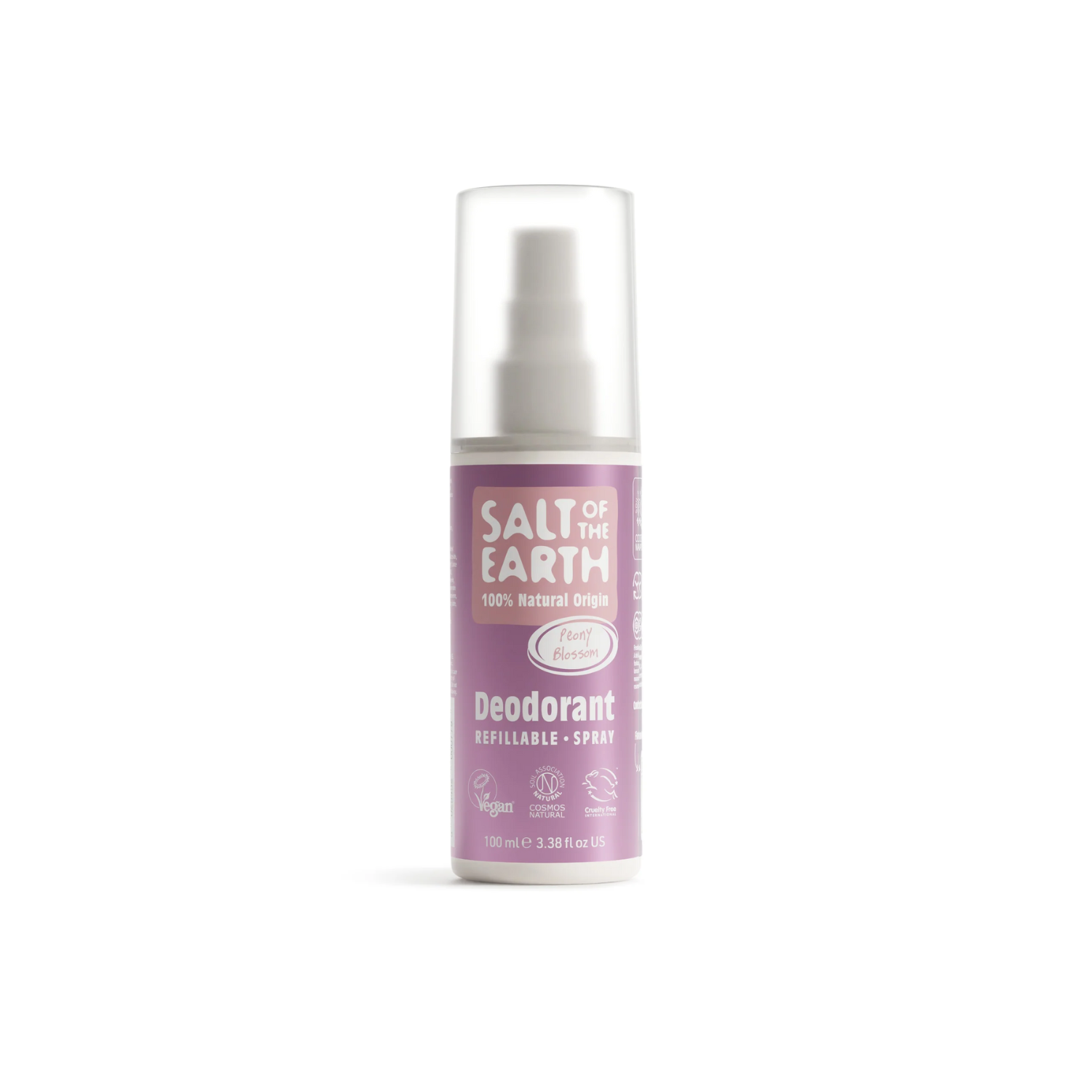 Salt of the Earth, Vegan Αποσμητικό, Επαναγεμιζόμενο Spray 100ml, Peony Blossom