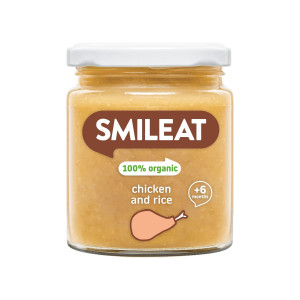 Smileat, Έτοιμο Γεύμα σε βαζάκι, Βιολογικής Προέλευσης, με έξτρα Παρθένο Ελαιόλαδο, Κοτόπουλο με Ρύζι, Χωρίς Γλουτένη, 230γρ