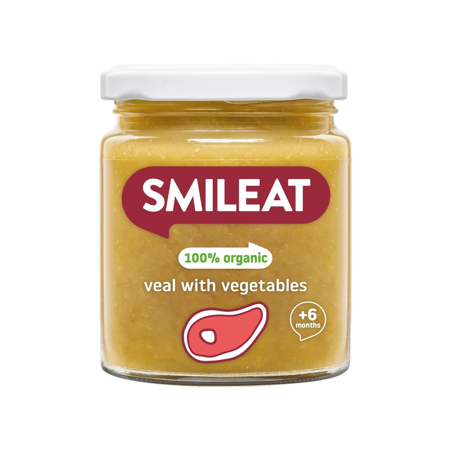 Smileat, Έτοιμο Γεύμα σε βαζάκι, Βιολογικής Προέλευσης, με έξτρα Παρθένο Ελαιόλαδο, Μοσχαράκι με Λαχανικά, Χωρίς Γλουτένη, 230γρ