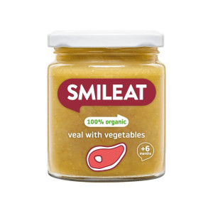 Smileat, Έτοιμο Γεύμα σε βαζάκι, Βιολογικής Προέλευσης, με έξτρα Παρθένο Ελαιόλαδο, Μοσχαράκι με Λαχανικά, Χωρίς Γλουτένη, 230γρ