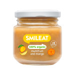 Smileat, Έτοιμο Γεύμα σε βαζάκι, Βιολογικής Προέλευσης, Μιξ Φρούτων και Μάνγκο, 130 gr, Χωρίς Γλουτένη, 6μηνών+