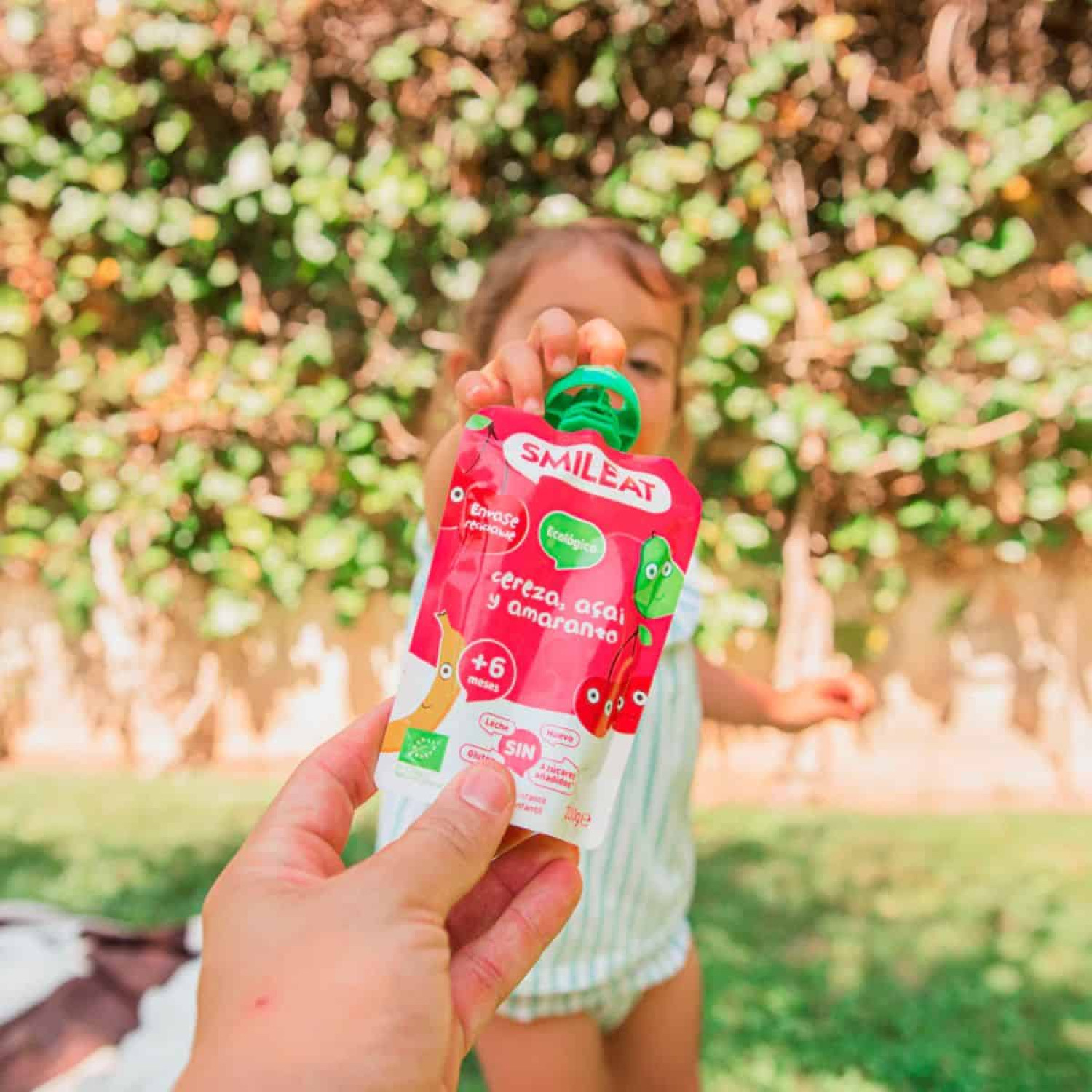 Smileat, Πουρές Φρούτων σε Pouch Βιολογικής Προέλευσης, Κεράσι, Acai και Αμάρανθο, Χωρίς Γλουτένη, 100gr
