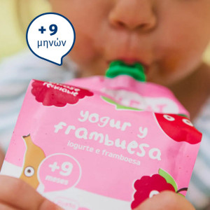 Smileat, Πουρές Φρούτων σε Pouch, Βιολογικής Προέλευσης, Γιαούρτι και Raspberry, Χωρίς Γλουτένη, 100gr