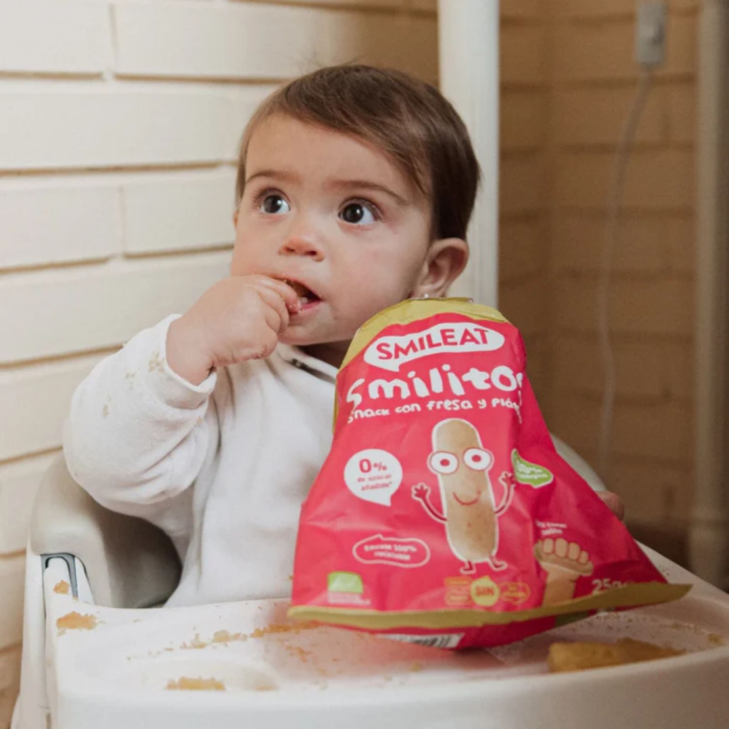 Smileat, Snack Καλαμποκιού Smilitos, με Φρούτα, Βιολογικής Προέλευσης με Έξτρα Παρθένο Ελαιόλαδο, Φράουλα- Μπανάνα, Χωρίς Γλουτένη, 25γρ