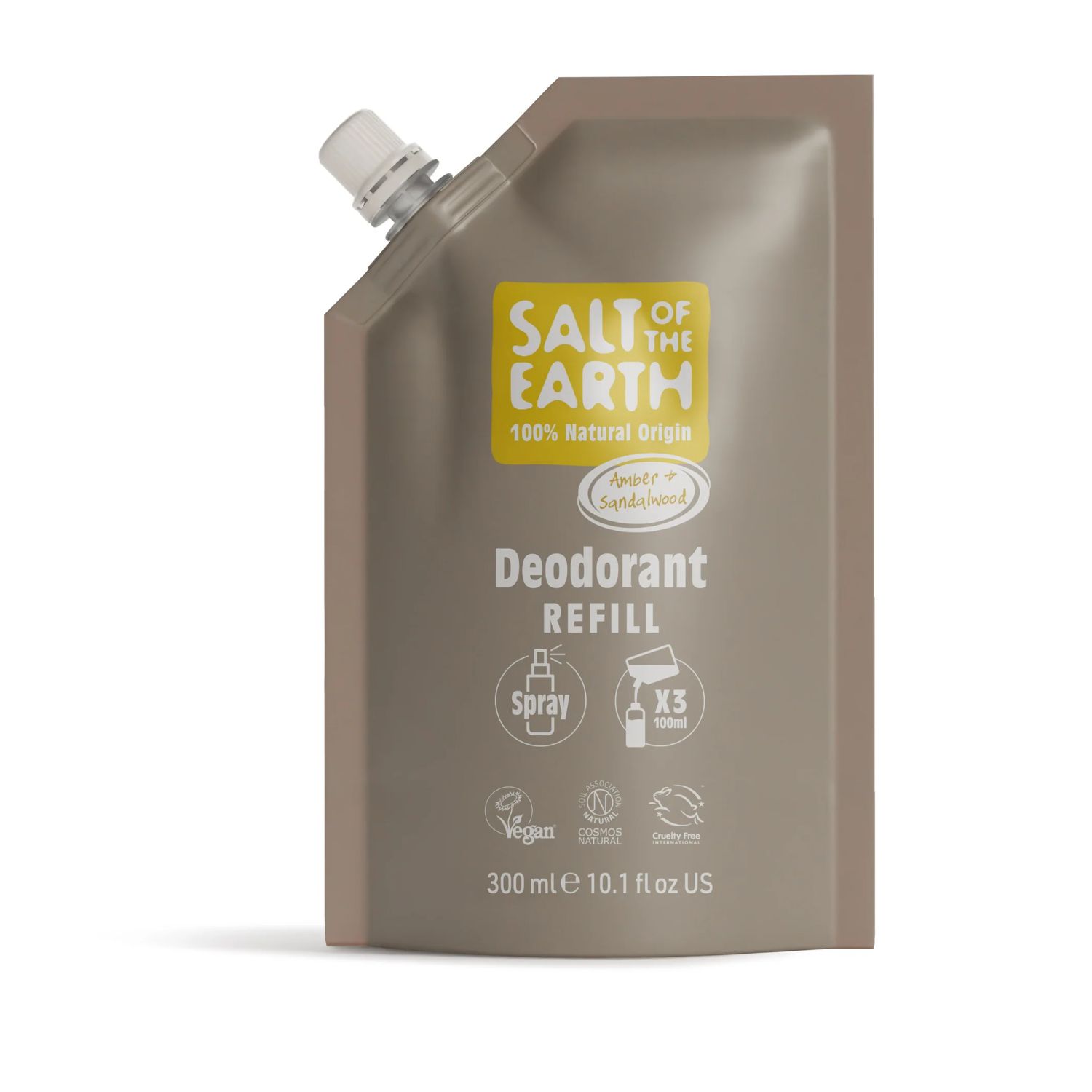 Salt of the Earth Vegan Αποσμητικό, Spray Refill, 200ml, Amber & Sandalwood
