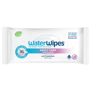 WaterWipes, Μαντηλάκια Καθαρισμού Ενηλίκων, XL Μαντηλάκι, 100% Plastic-free Άοσμα, 99.9% Νερό, 30 Μαντηλάκια