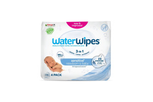 ΝΕΑ WaterWipes Sensitive+, Πακέτο Προσφοράς 4x60 Μαντηλάκια
