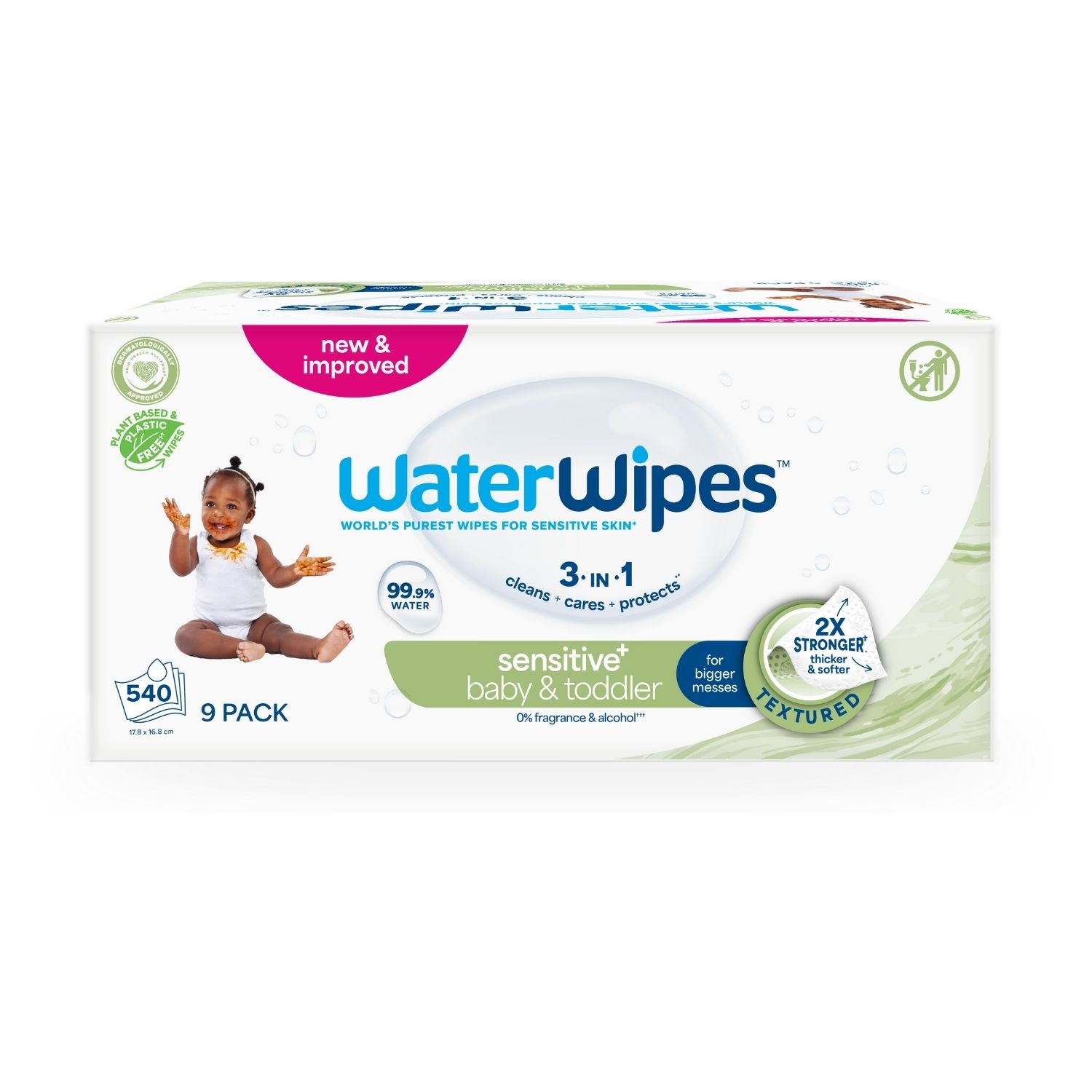 ΝΕΑ WaterWipes Sensitive+, με Soapberry, 9x60 Μαντηλάκια