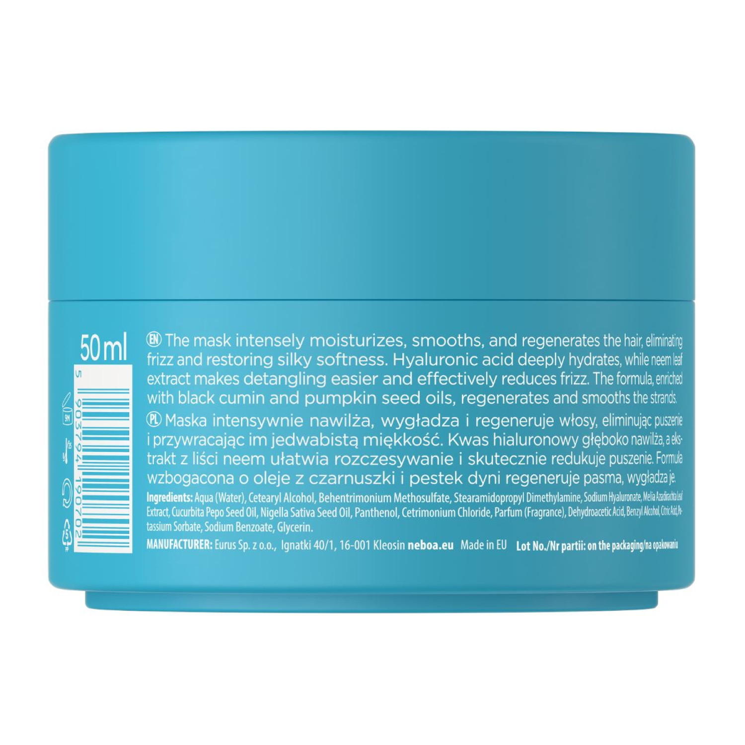 Neboa, Mini Size, Hydration & Smoothness-Ενυδατικό Σαμπουάν για Ξηρά και Φριζαρισμένα μαλλιά, 100 ml