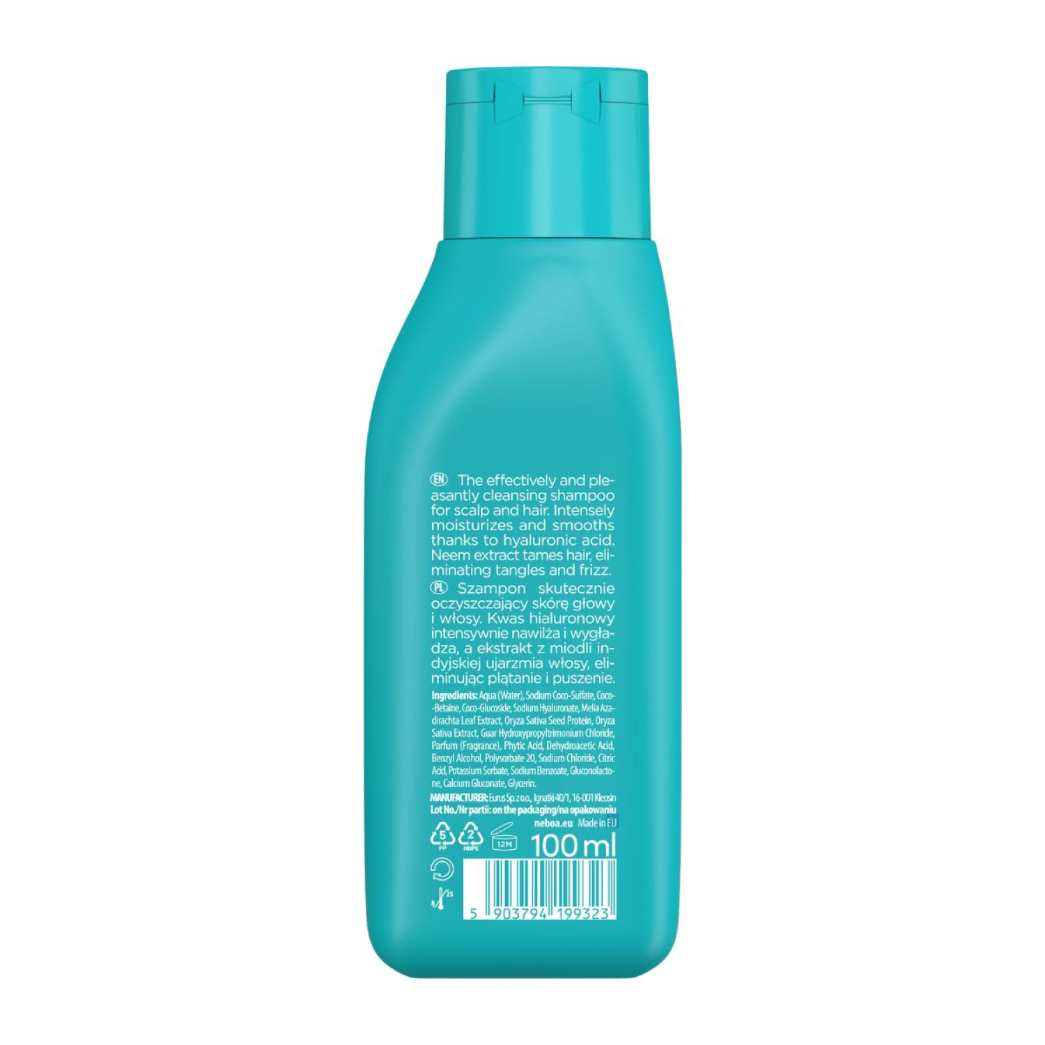 Neboa, Mini Size, Hydration & Smoothness-Ενυδατικό Σαμπουάν για Ξηρά και Φριζαρισμένα μαλλιά, 100 ml